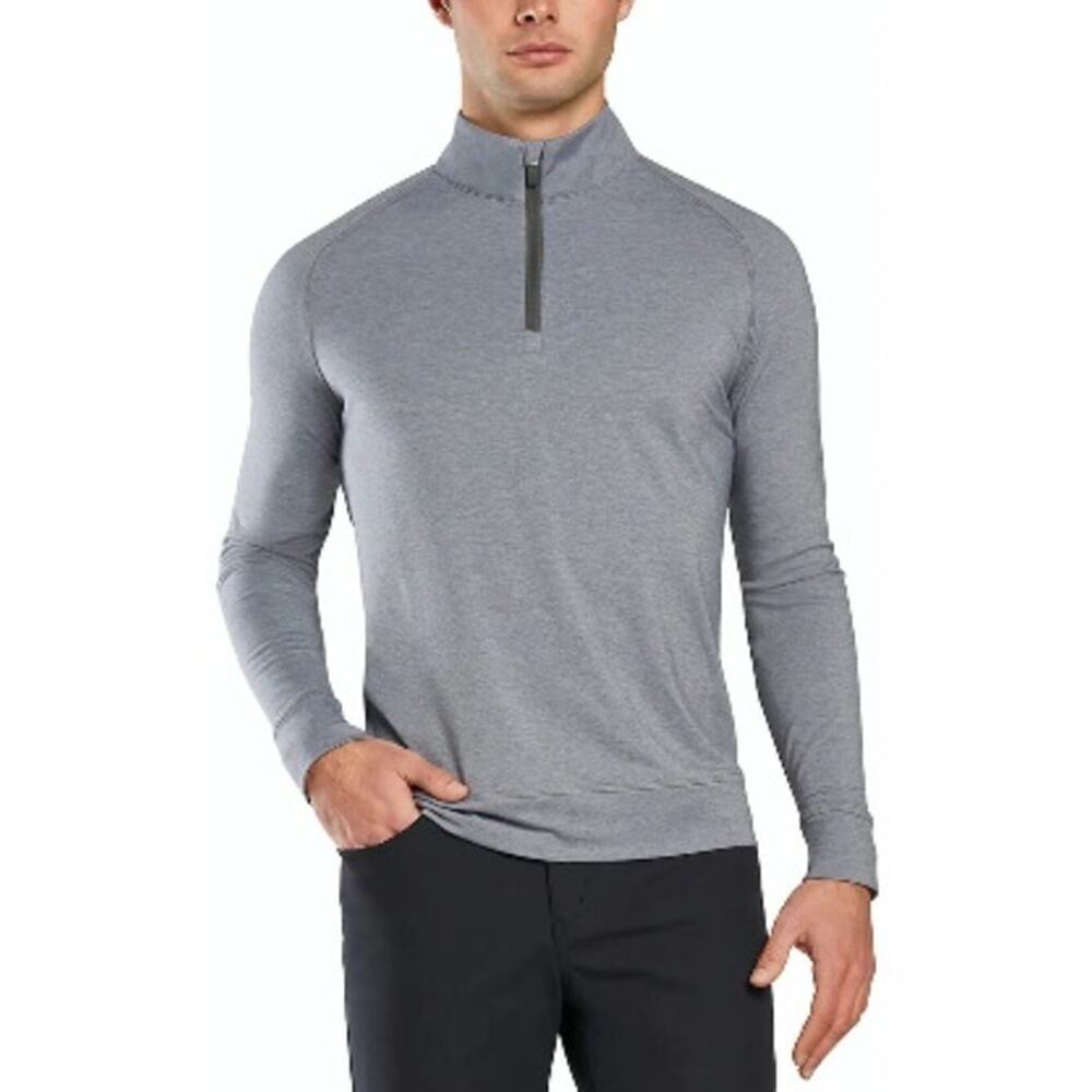 G/Fore Luxe Staple Golf Mid-Layer Heather Grey Medium Casual Athletic Comfort